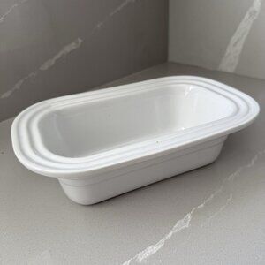 Le Creuset Heritage Deep Loaf Pan White Stoneware NEW Rectangle Rounded Edges